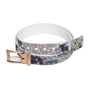 Abstract Patterned Belt with Metal Buckle Accessory