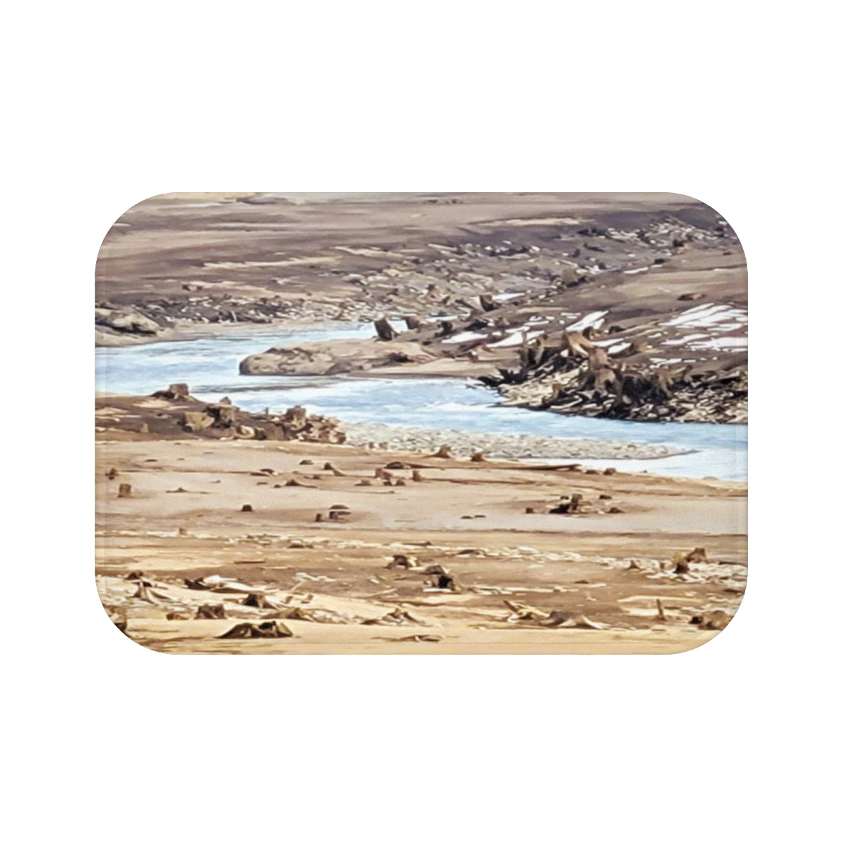 Serene landscape with flowing water panoramic art