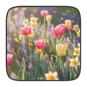 Vibrant Spring Garden Car Sunshade with Tulips Design