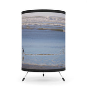 Beach Wave Scene With Bird Standing Photographic Lamp