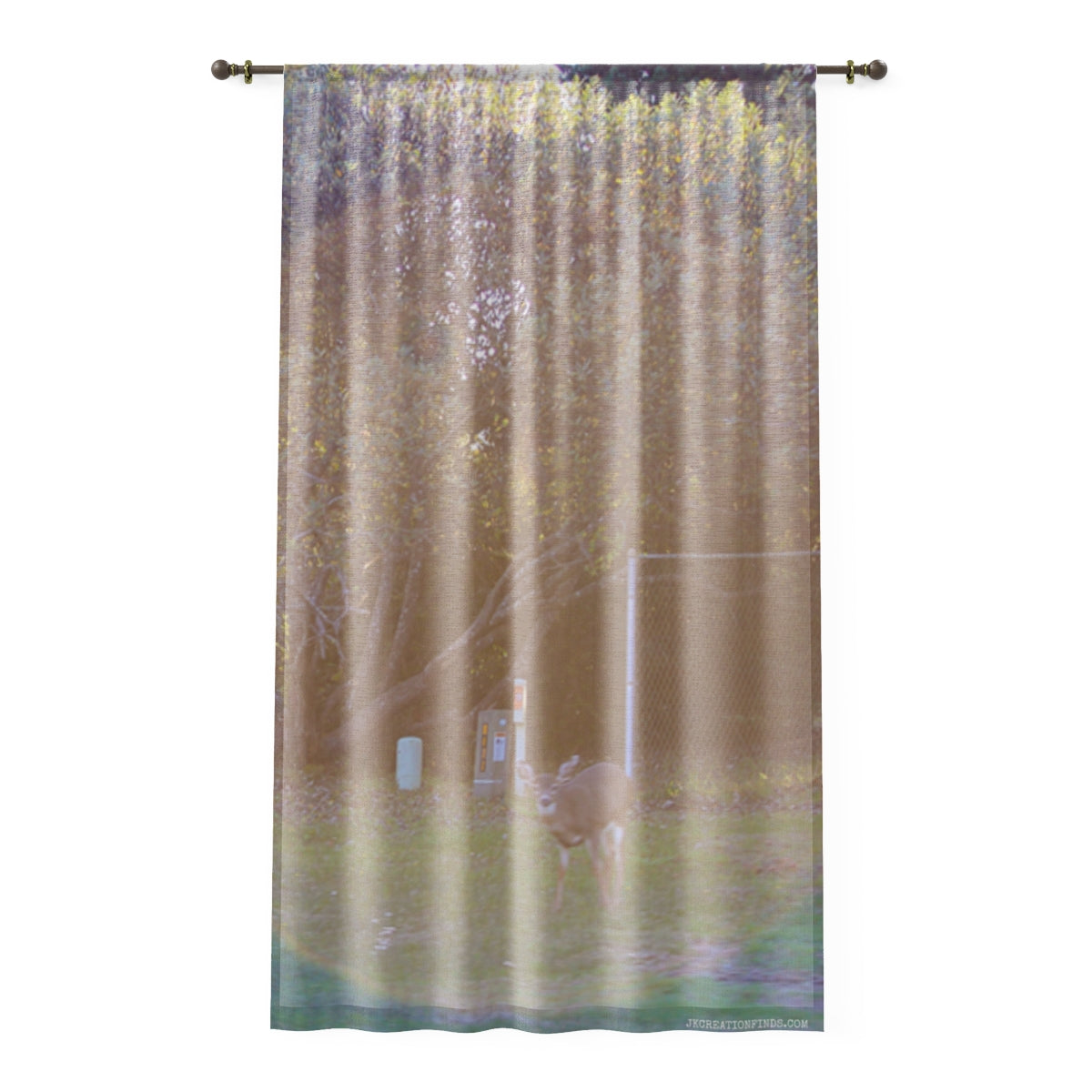 Enchanting Forest Scene Single Deer Curtain Decor