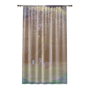 Enchanting Forest Scene Single Deer Curtain Decor
