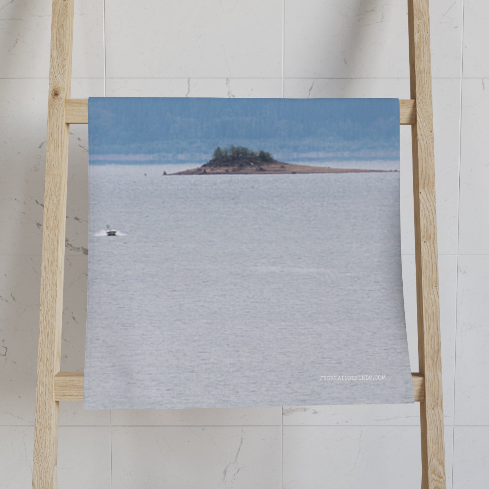 Serene Island Seascape With Distant Boat Product Type