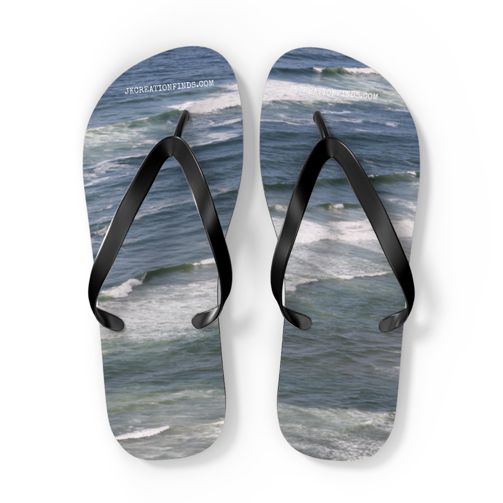 Ocean Waves Design Flip Flops Beach Themed product