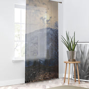 Mountain Landscape Window Curtain, Nature Inspired Home Decor, Forest View Drapes, Scenic Mountain Curtains, Cloudy Sky Window Covering