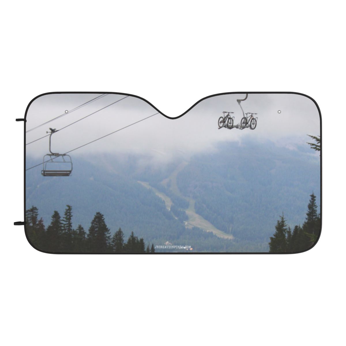 Mountain Bike Lift on Misty Day Sunshade Accessory