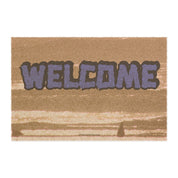 Bold Welcome Text Brown Background Doormat