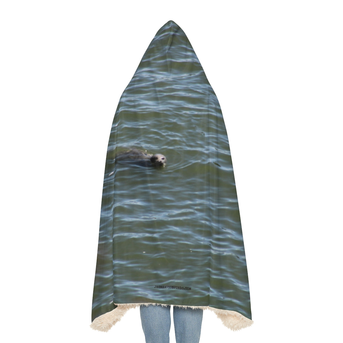 Cozy Hooded Blanket with Cute Sea Otter Design