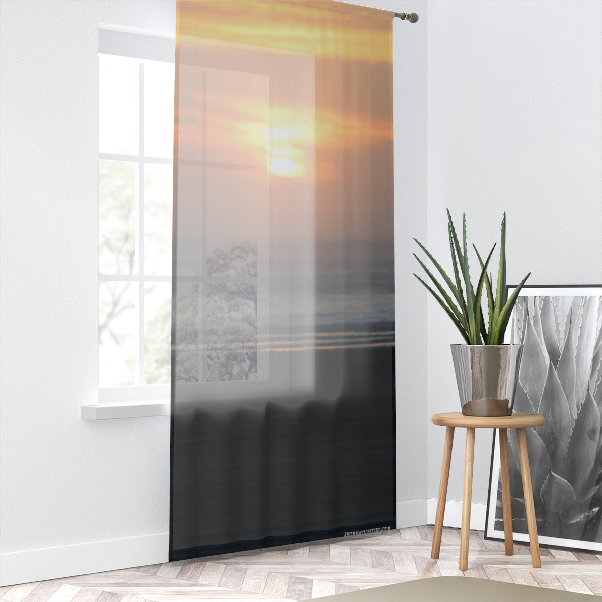 Stunning Sunset Beachfront Window Curtain Drapes