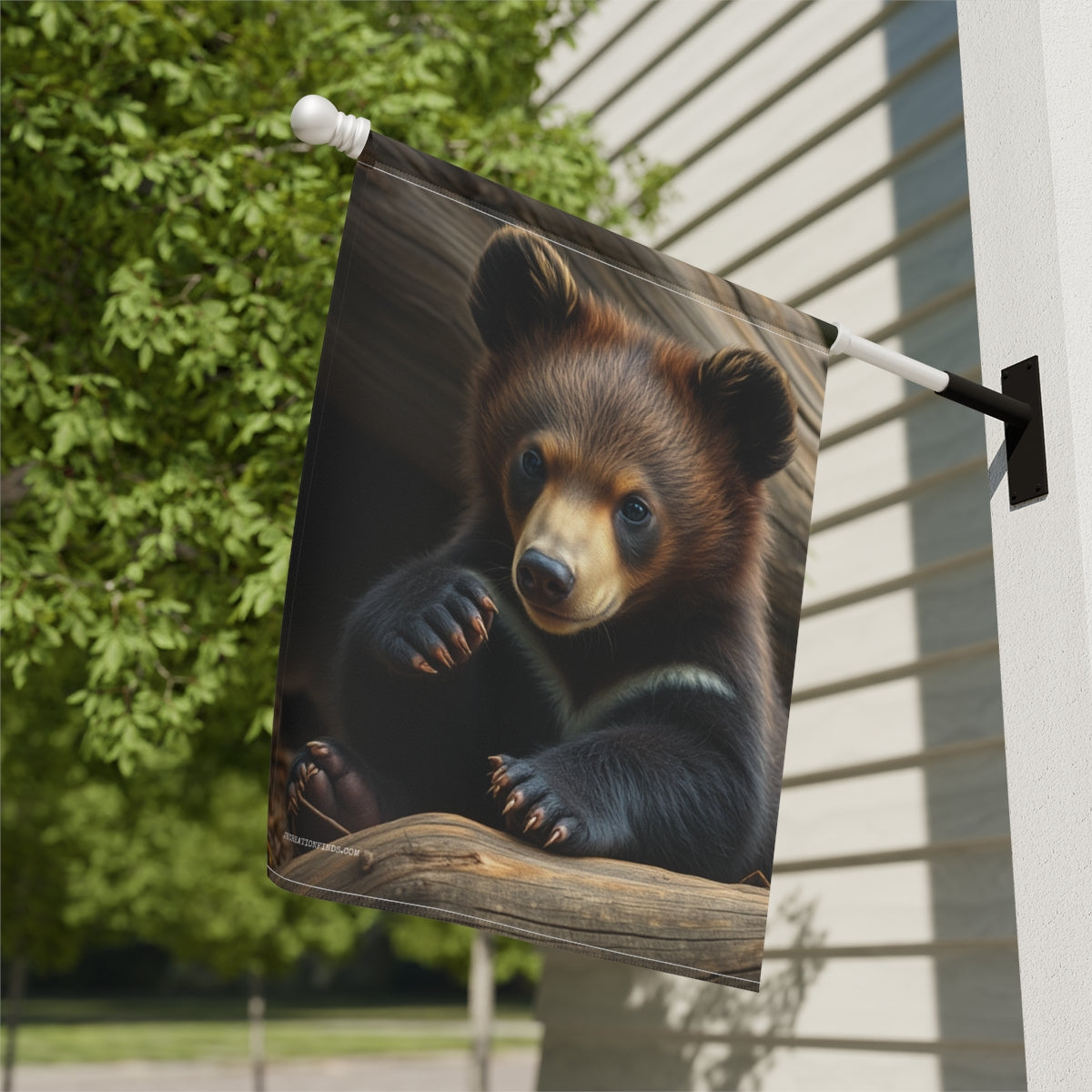 Adorable Baby Bear Design Outdoor Decorative Flag