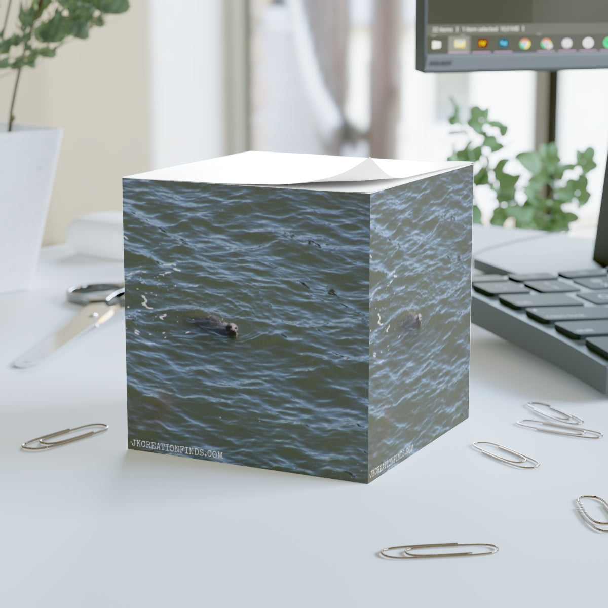 Marine Wildlife Ocean Scene Sticky Note Cube