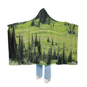 Scenic Evergreen Forest Hooded Blanket