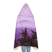 Purple Mountain Scene Hooded Blanket for Cozy Comfort