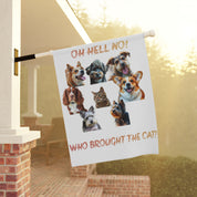 OH HELL NO WHO BROUGHT THE CAT Flag