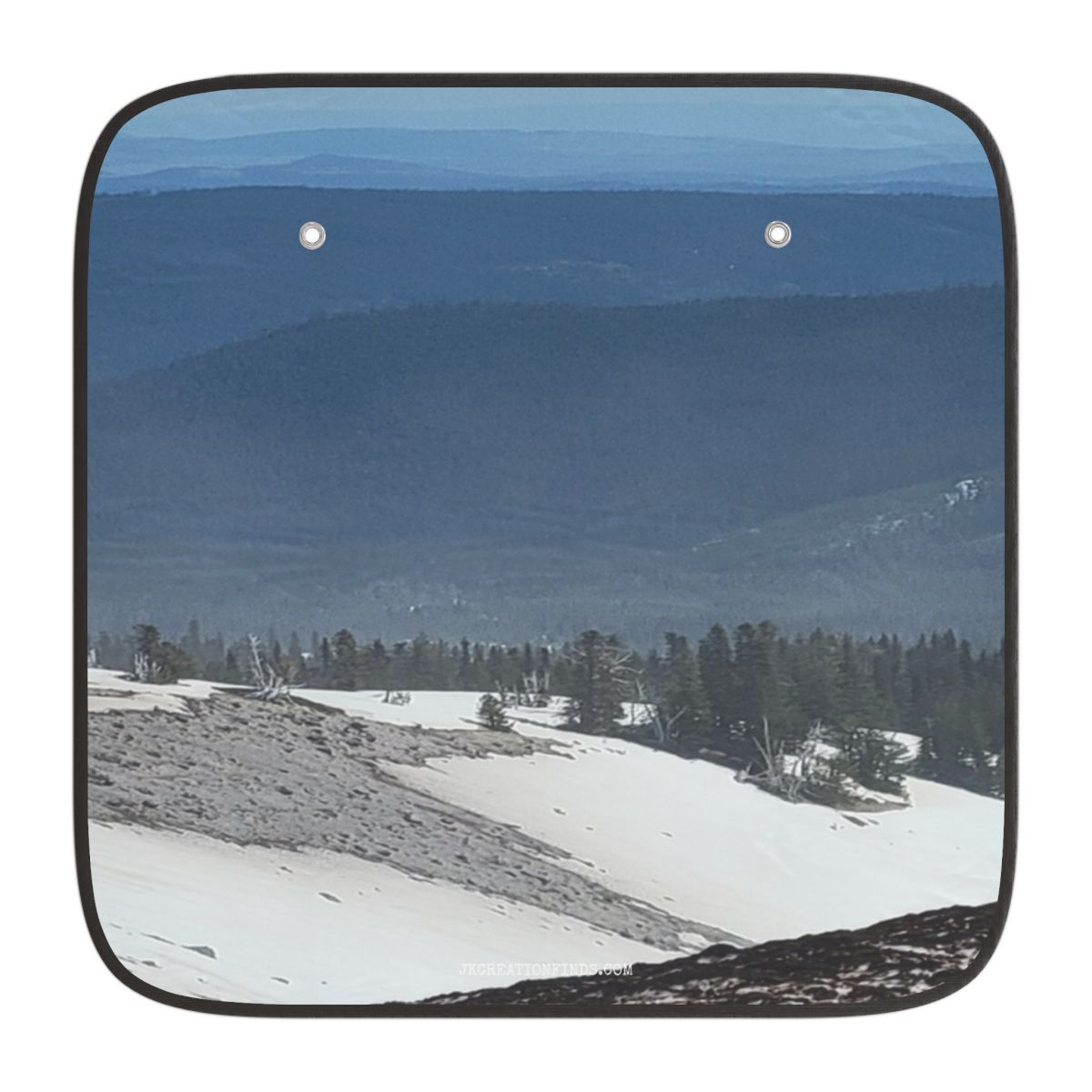 Scenic Snowy Mountain and Forest View Car Sunshade