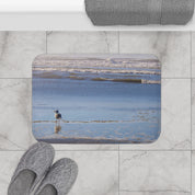 Coastal Beach Scene With Seagull Bath Mat