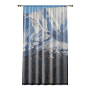 Snowy Mountain Window Curtain, Winter Mountain View, Nature Inspired Room Decor, Landscape Photography Curtain, Mountain Range Scenic View