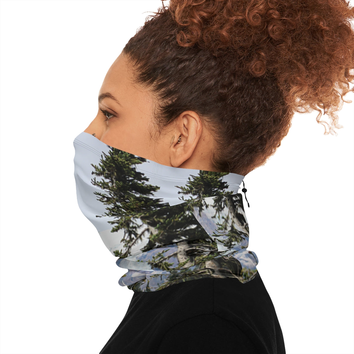 Full Coverage Neck Gaiter With Evergreen Tree Print
