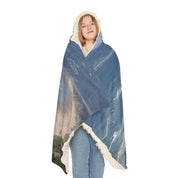 Cozy Hooded Blanket with Beach and Ocean Print