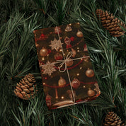 Festive Christmas Tree and Ornaments Wrapping Paper