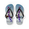 Flip-flops with "Laguna Beach" text and ocean sunset background.