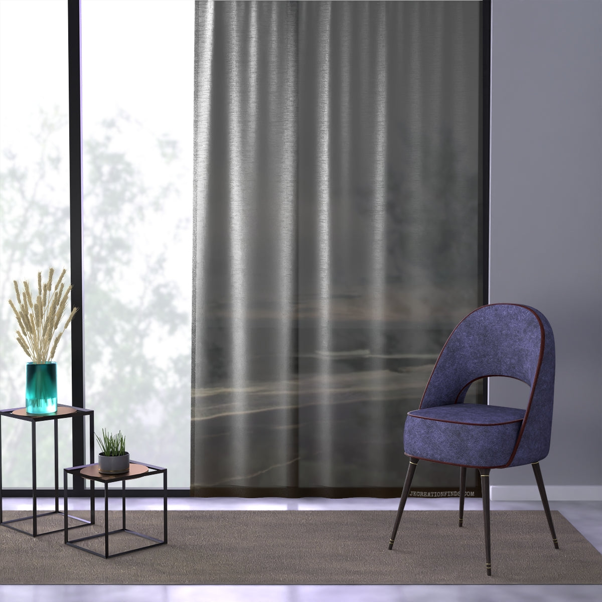Metallic Gray Curtain for Modern Home Decor