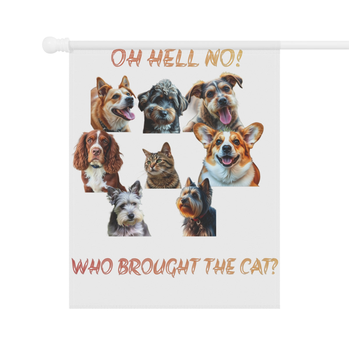 Oh Hell No Who Brought The Cat Dogs and Cat Decor