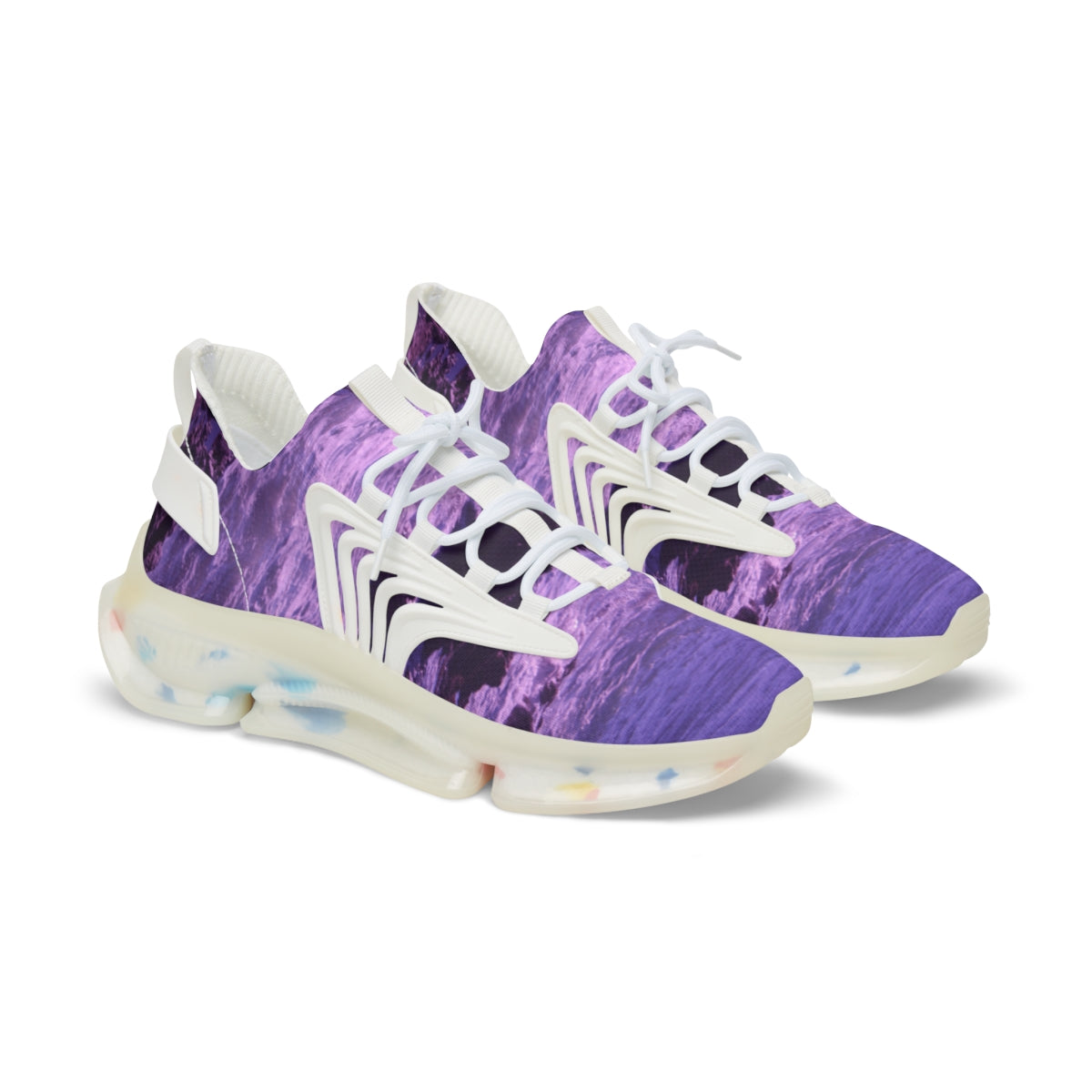 Stylish Purple Abstract Design Sneakers