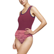 Sunset Ocean Print One-Piece Swimsuit for Women