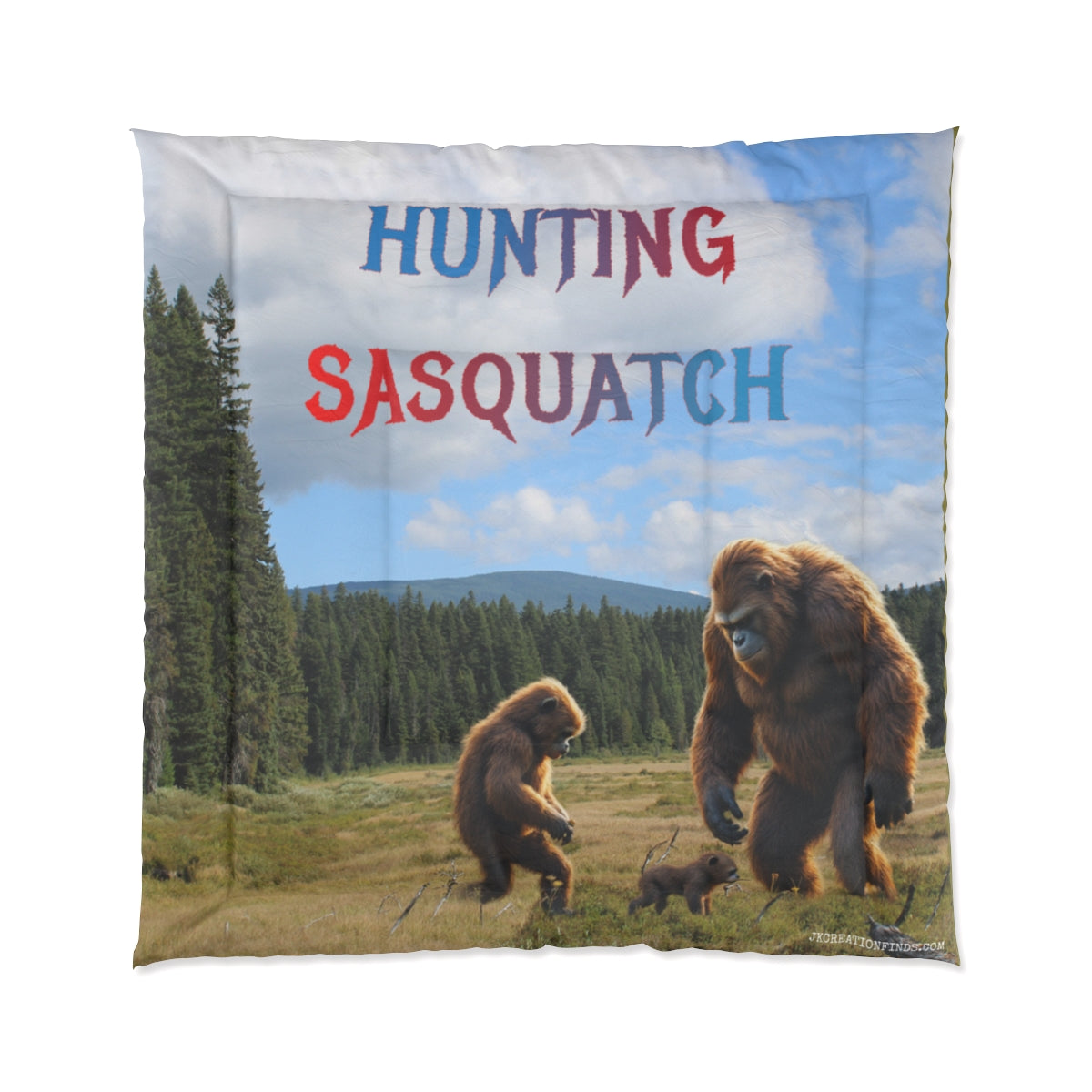 Hunting Sasquatch Themed Blanket for Outdoor Enthusiasts