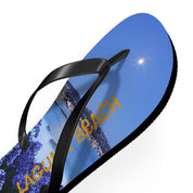 Flip-flops with a scenic beach and "Laguna Beach" text.