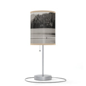 Tranquil Lake and Forest Scenic Print Table Lamp