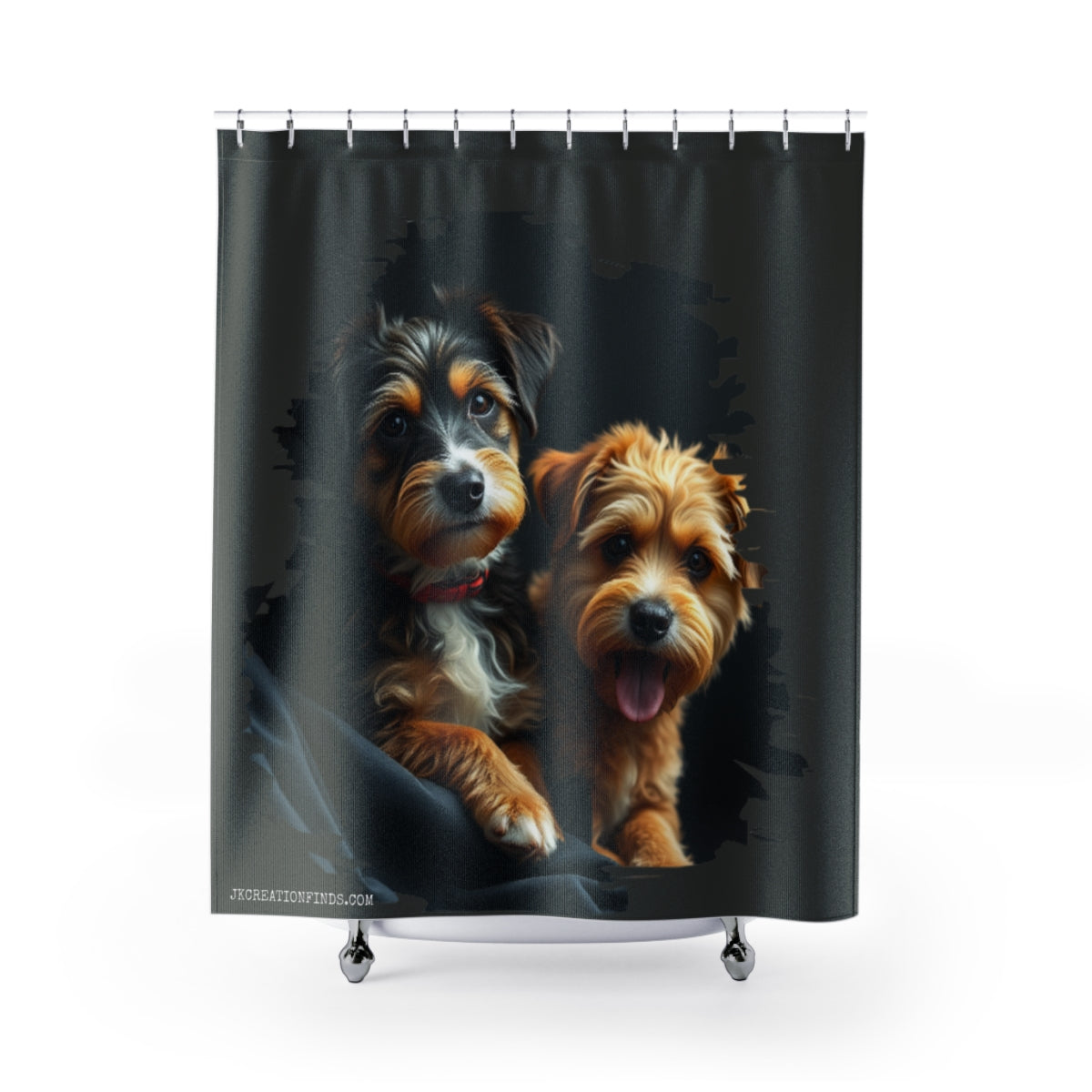 Adorable Two Dogs Artistic Shower Curtain