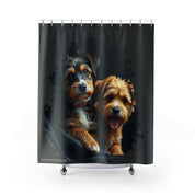Adorable Two Dogs Artistic Shower Curtain