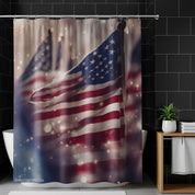 Patriotic American Flag Themed Decor Shower Curtain