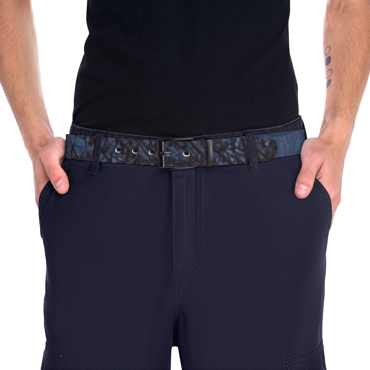 Stylish Navy Blue Belt with Buckle Accessory Product