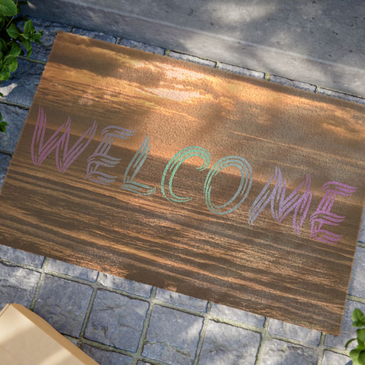 Colorful Welcome Text Printed Doormat Product