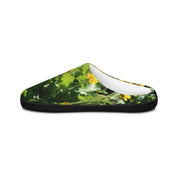 Sunflower and Green Foliage Patterned Slip-On Slippers