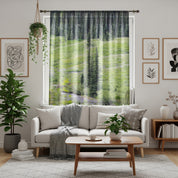 Meadow Window Curtains, Mountain Scene Curtains, Nature Inspired Decor, Forest Landscape, Peaceful Home Decor, Scenic View Curtains