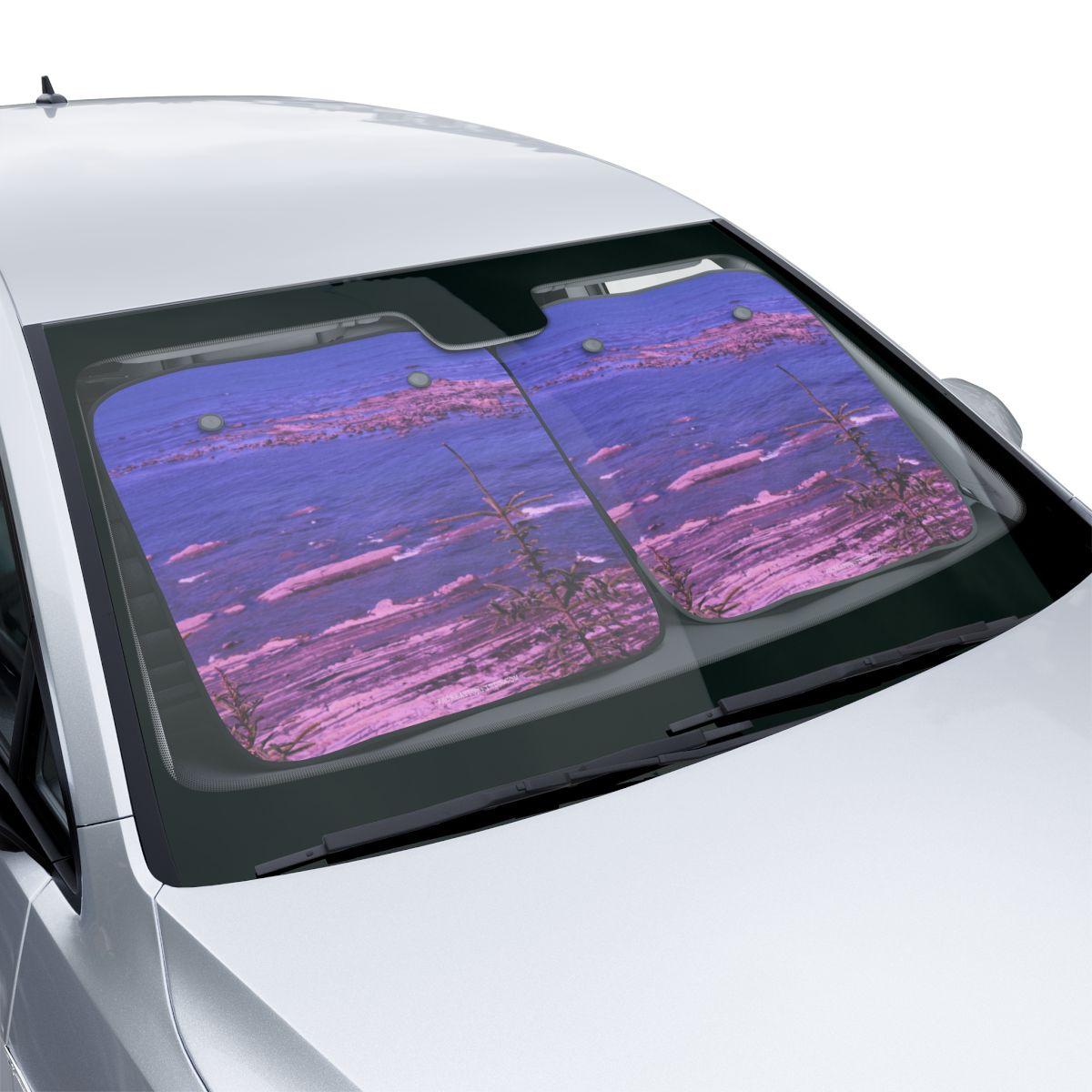 Scenic Purple and Blue Car Sunshade for Maximum UV Protection