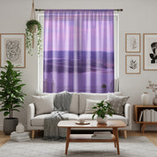 Purple River View Window Curtain, Scenic Landscape Window Treatment, Calming Home Decor, Lake House Window Curtain, Serene River Window