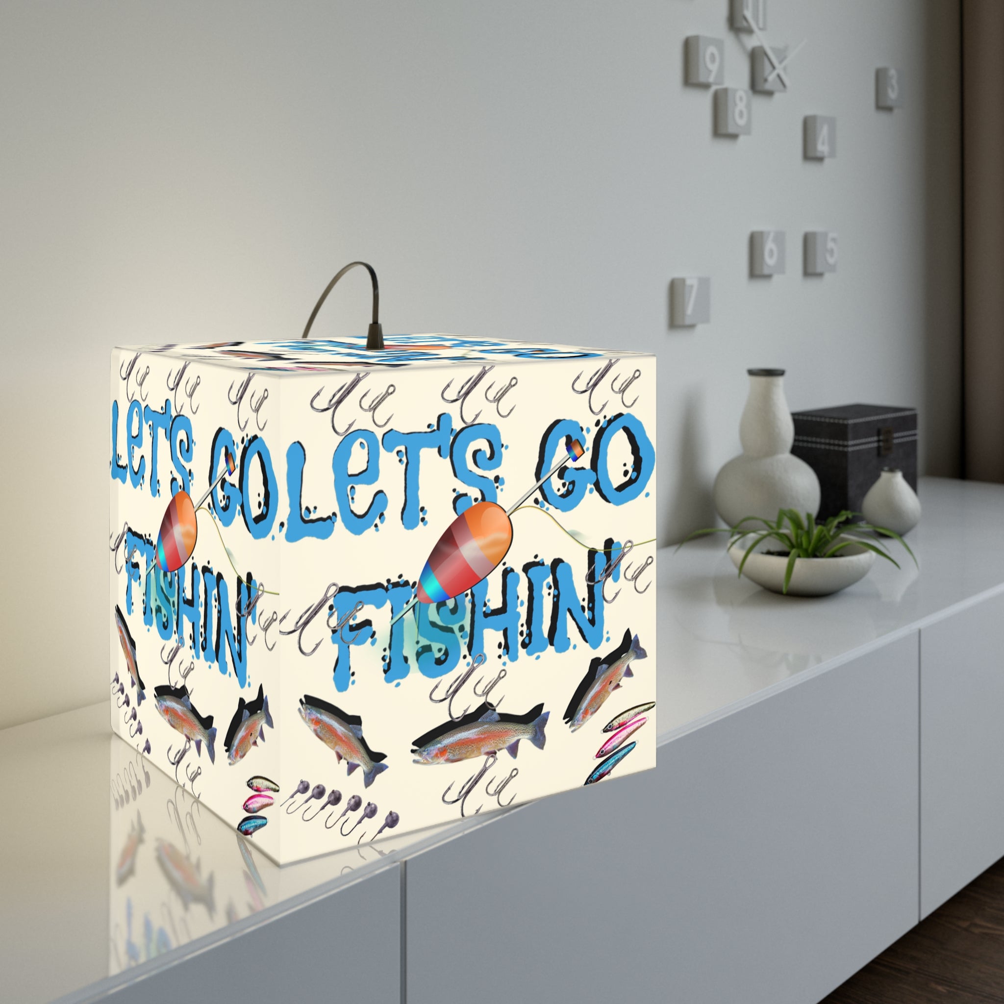 Let's Go Fishin Bobber Fish Hooks Trout Lures Light Box product type