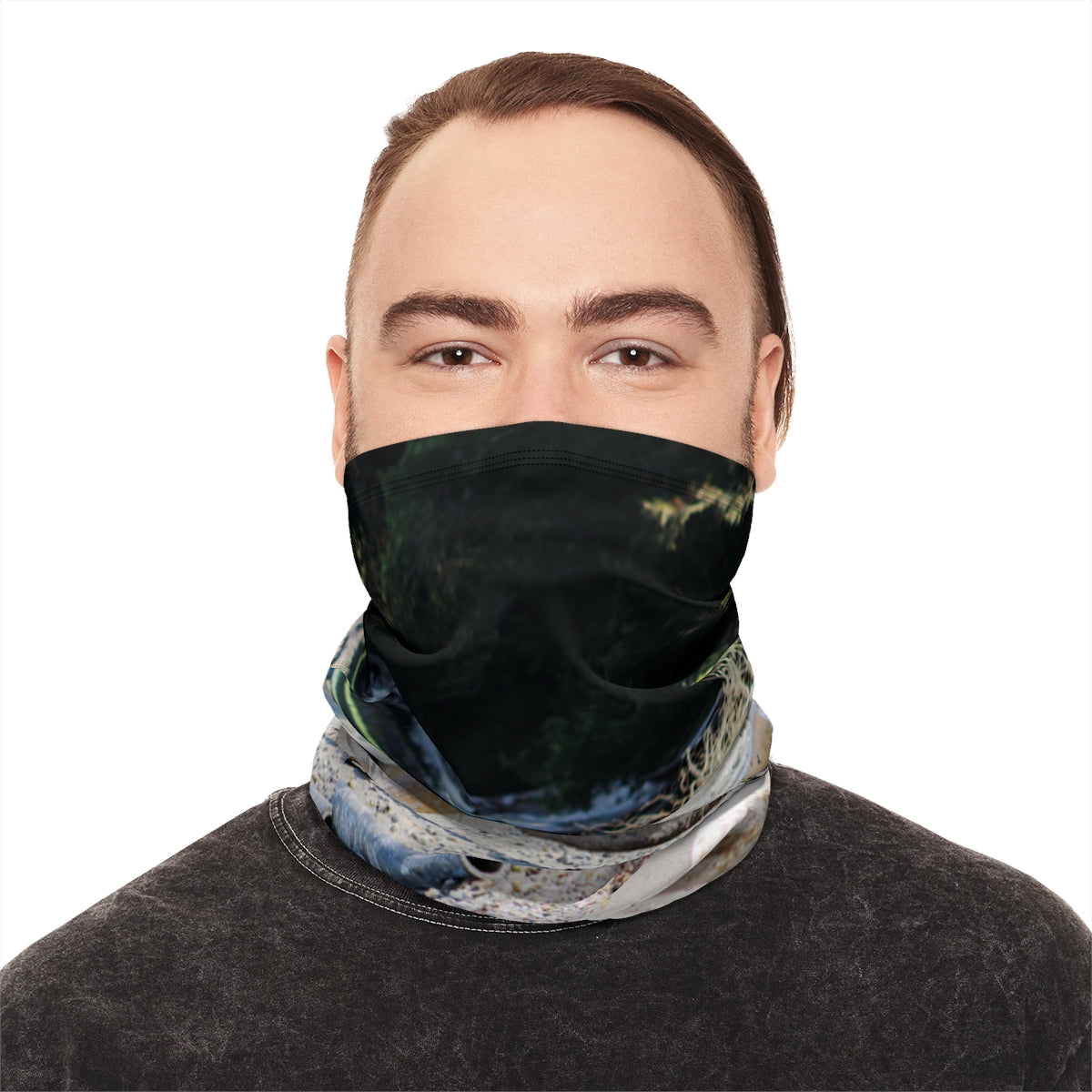Multicolor Forest and River Design Face Covering Accessory