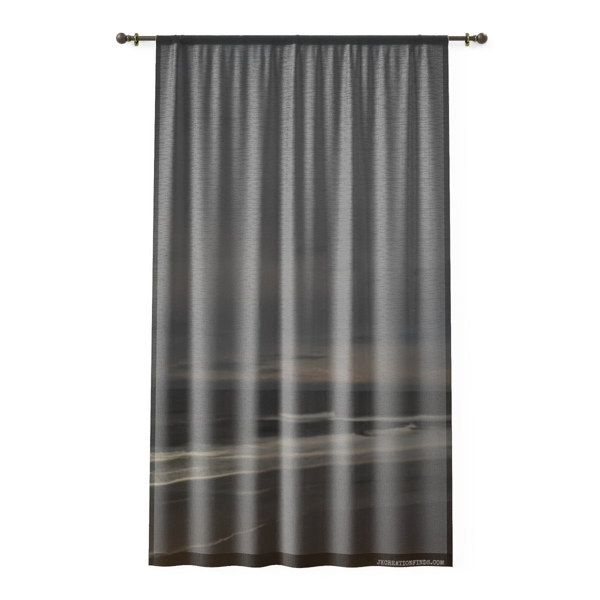 Tranquil Beach Scene Window Curtain for Home Decor