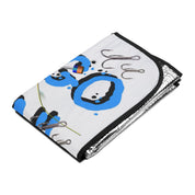 Blue and White Abstract Design Foldable Blanket