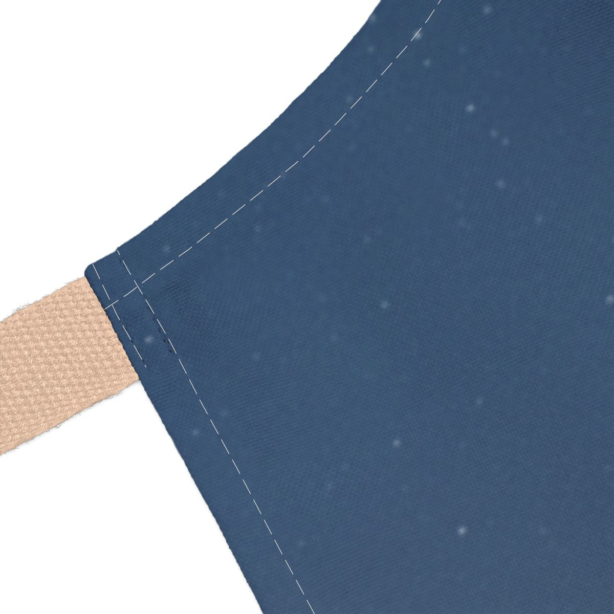 Dark Blue Fabric with White Stitching Corner Design