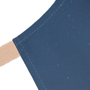 Dark Blue Fabric with White Stitching Corner Design
