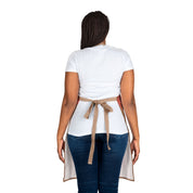 Back Tie White and Blue Denim Apron Style Product