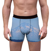 Boxer briefs with a mountain landscape print.