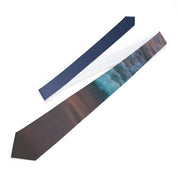 Ocean Waves Blue and Brown Design Tie